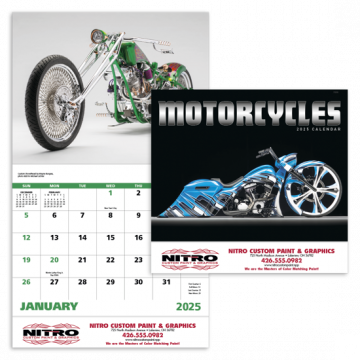 Motorcycles Appointment Wall Calendar - Stapled